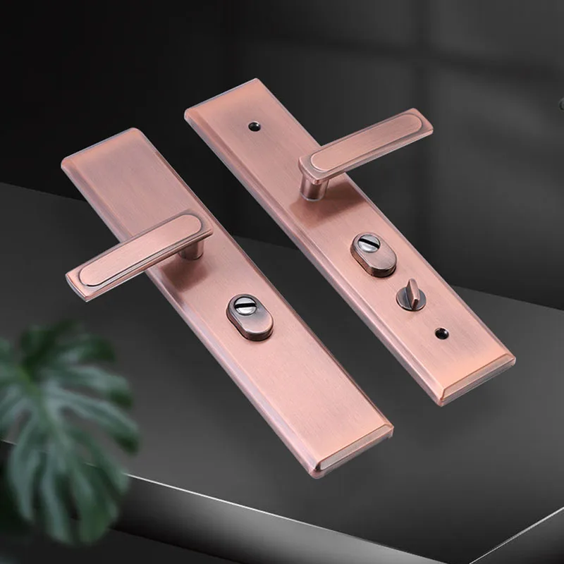 Antique Bronze Door Handle Panel Thickened Anti-Theft Multi-functional Home Use Universal Type For Old Style Entrance Door