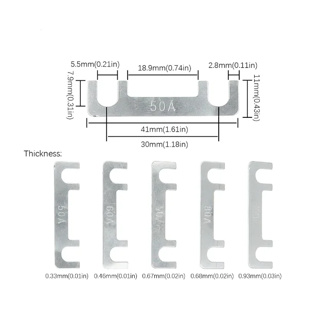 Auto Truck High Current Fuse Flat 32V Fork Bolt Battery Fuse Conversion Bracket 30/40/50/60/70/80/90/100/110/120/125/150/200A