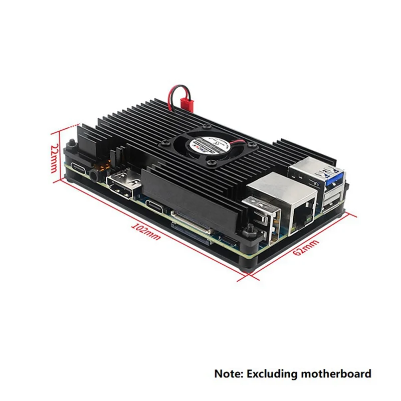 

2025 New-For Orange Pi 5 / 5B Aluminum Alloy Case Active & Passive Metal Cooling Enclouse With Fan Heat Sinks Protection
