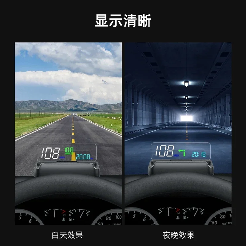 Car HUD Head-up Display Electric Automatic Folding OBD Vehicle Speed Navigation Projection Instrument Car Tire Pressure Monitor