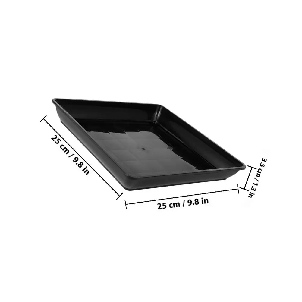 2 Pack Large Rectangular Plant Saucers Heavy Duty Leakproof Drip Trays for Indoor Potted Plants Water Catcher