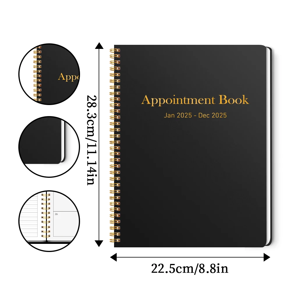 Appointment Book Planner, about 8.8x 11.1 inches, weekly monthly planner - (from January 2025 to December 2025)