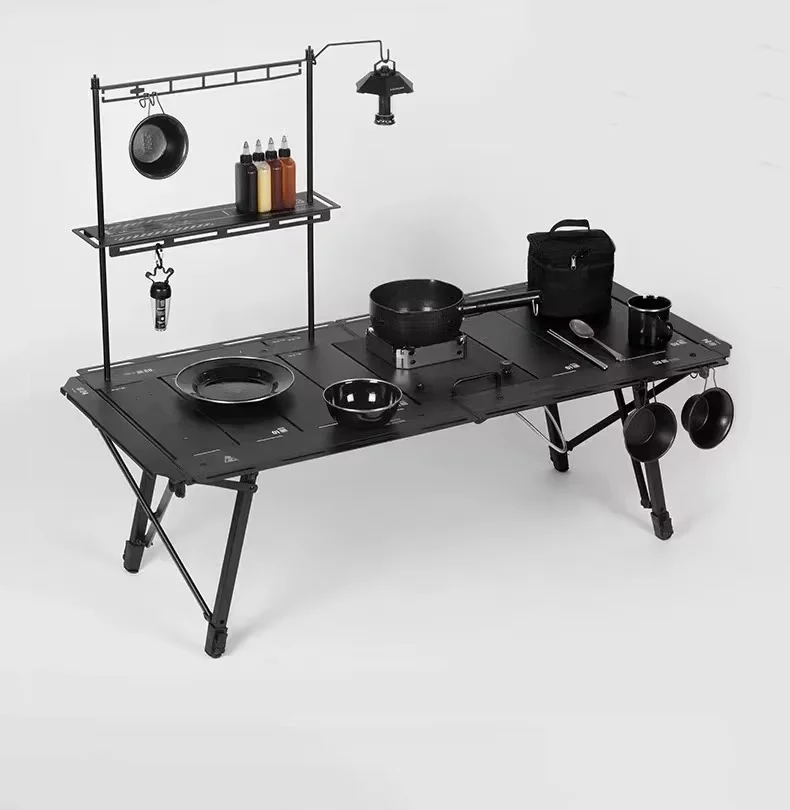 

Portable Modern Adjustable Height Aluminum Outdoor Folding Table With Heat Resistant Carrying Bag For Picnic Camping Use