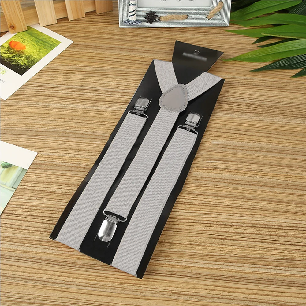 New Women Men High Elastic Suspenders Solid Color Adjustable Braces Y-Back Clip-On Buckle Unisex Pants Brace Strap