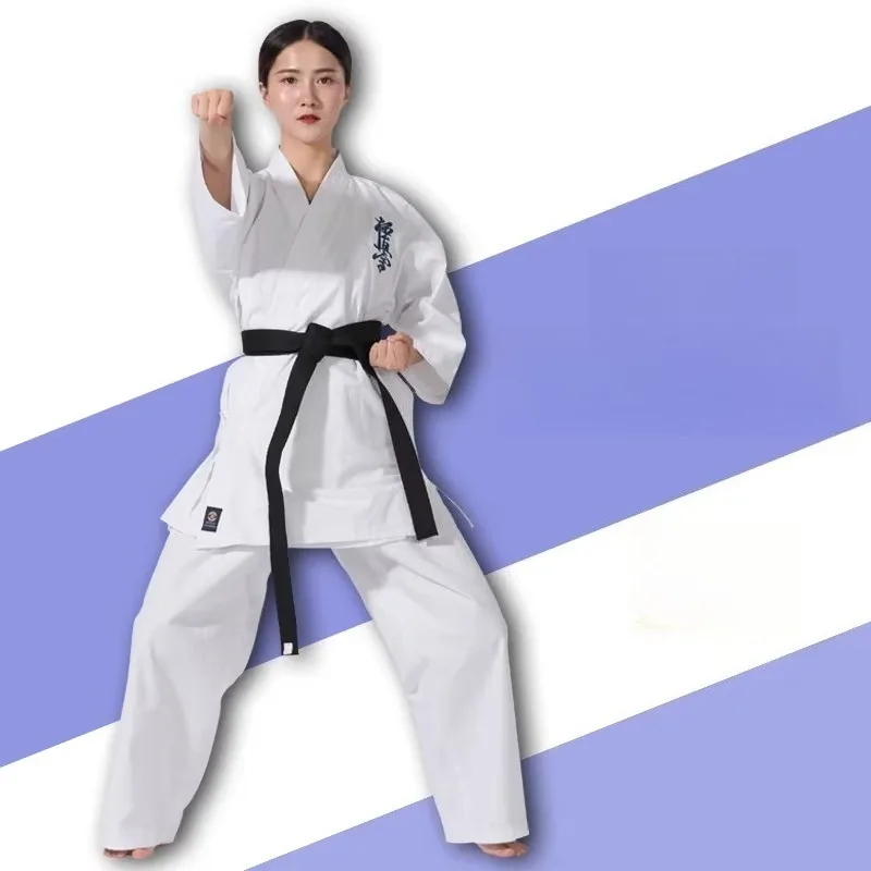 Breathable Karate Uniform Set Lightweight Training Suit for Martial Arts & Aikido Student GI with Elastic Waist Free Belt