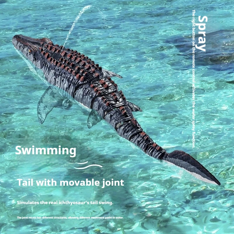 Orui Remote Control Mosasaurus Toy 2 4ghz Large Simulated Dinosaur Spray Water Swing Swim Underwater Pool Lake Play New Model