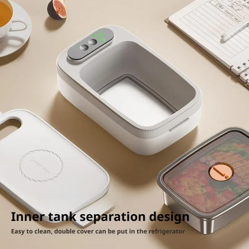 

Portable LCD Display Intelligent Wireless Rechargeable Charging Lunch Box (1400mAh) No Water Filling Temperature Control