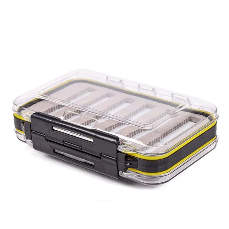 Portable High quality double Outdoor Plastic large fishing tackle box, waterproof double sided fly fishing box