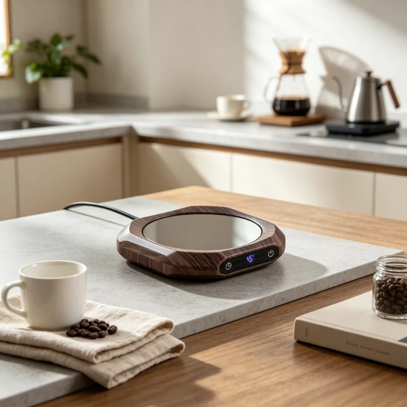 45C 55C 75C Mug Warmer Adjustable Temperature Electric Cup Heating Plate Walnut Desk Coffee Tea Milk Warmer Home Use 컵 워머