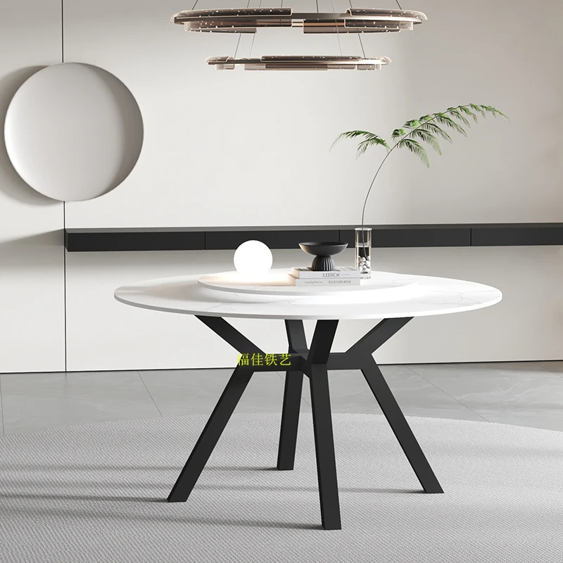 Simple dining table legs, lightweight luxury rock board, round leg support, marble dining table legs, hot pot table legs, custom