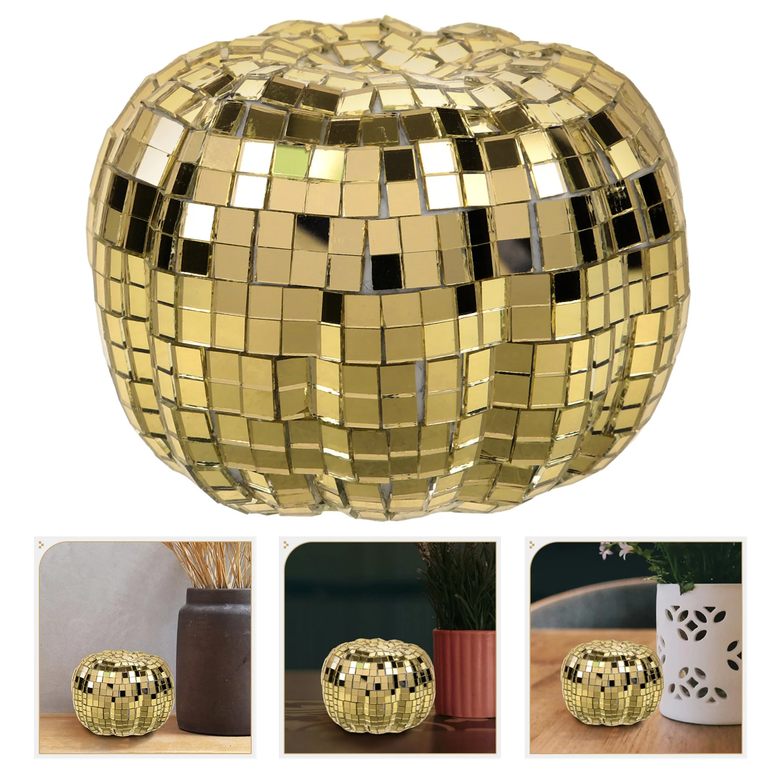

Disco Pumpkin Mirror Surface Pumpkin Ornament Festival Party Centerpiece Halloween Home Decoration Office Decor