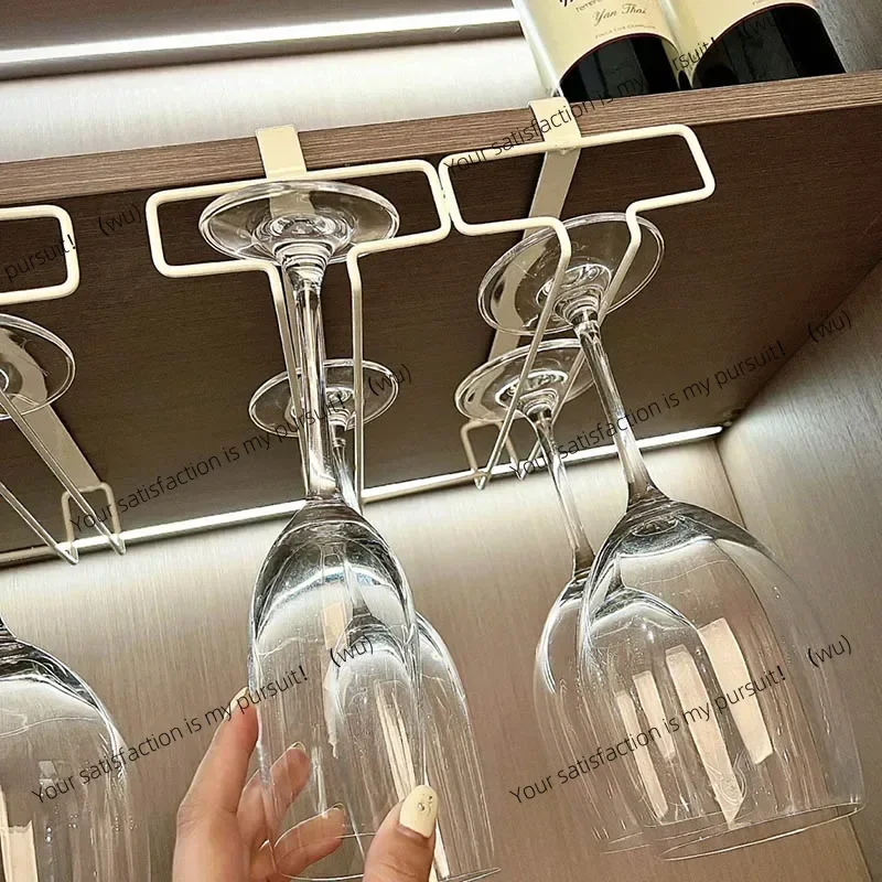 No Drilling Metal Wine Glass Holder - Stemware Rack for Under Cabinet Storage Kitchen Organization Kitchen/Bar Storage Supplies