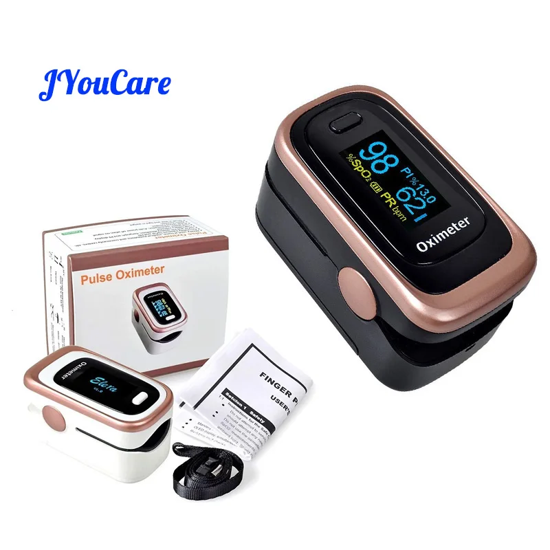 JYouCare Pulse Fingertip Oled Portable Oximeter SPO2 8 hours sleep monitor Blood Oxygen Oximetro De Dedo with case pulsoximeter
