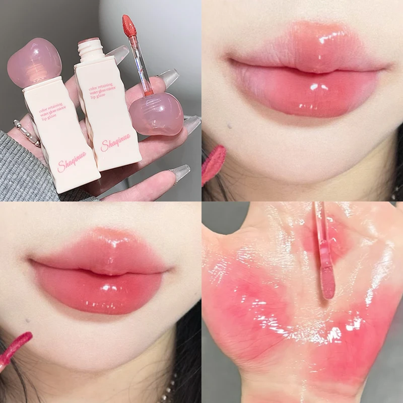 واضح مرآة ترطيب المياه السائل أحمر الشفاه دائم ترطيب الوردي ملمع الشفاه ممتلئ الجسم مثير الشفاه تينت ماكياج مستحضرات التجميل الكورية #6
