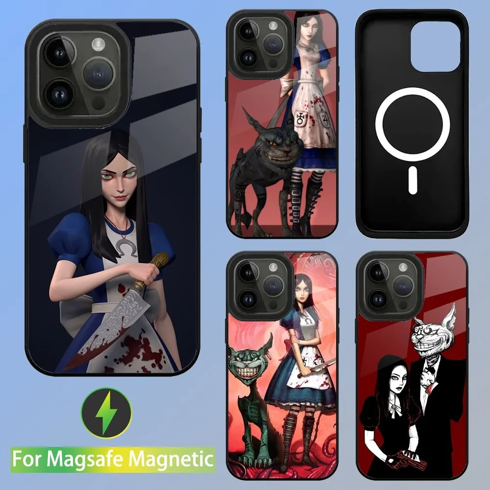 Alice Madness Returns Phone Case For iPhone 15,14,13,12,11,Plus,Pro,Max Mini Magsafe Magnetic Wireless Charging