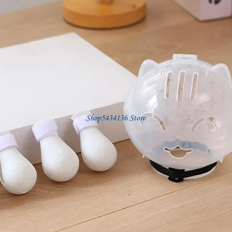 

H7ED Adjusting Cats Protective Head Cover Soft PP Cats Muzzle Prevent Inguries Licking ScratchPrevent Cats Mask for Grooming