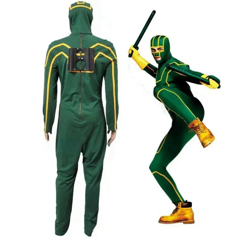 Kick Ass Kick-Ass Dave Lizewski Cosplay Costume Jumpsuit Adult Men Halloween Party Full Outfits