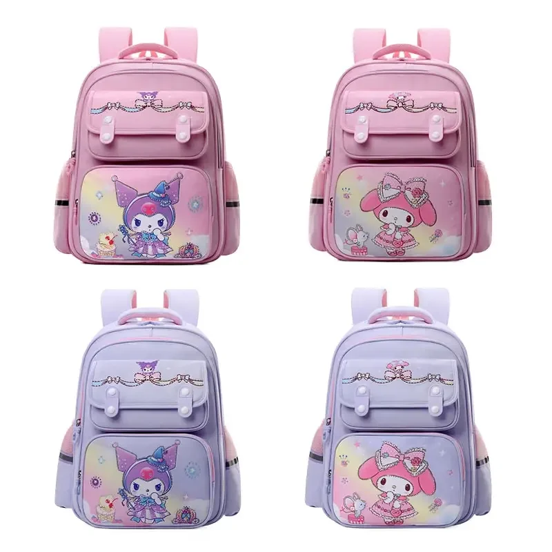 

Вместительный рюкзак Sanrioed с аниме Kuromi My Melody, милый детский школьный портфель, мультяшная сумка через плечо, подарок для друга