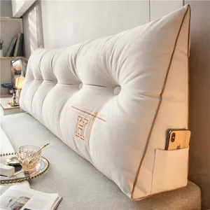 Light luxury Velvet triangular headboard pillow, tatami bed pillow, large embroidery, cross-border distribution 12 Main Sales Embroidered Pillows - №6