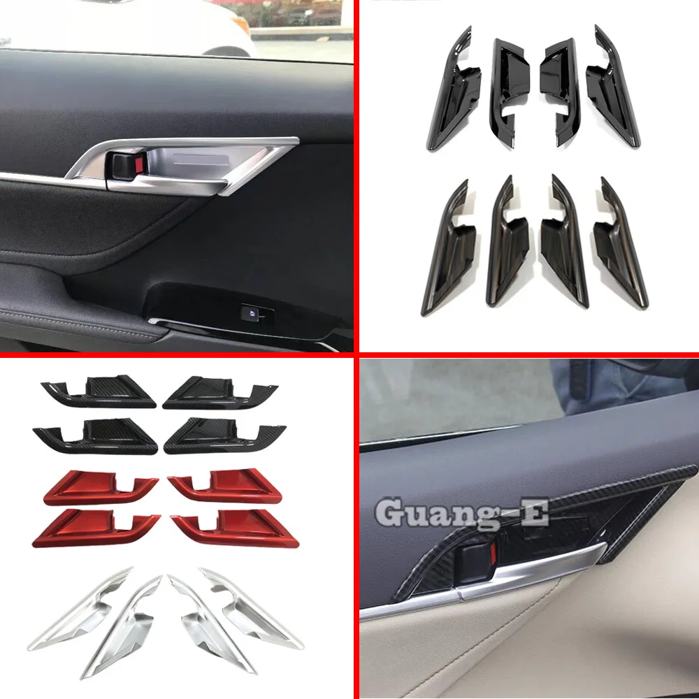 

Car Stickers Inner Door Handle Bowl Cover Trim Accessories Armrest Frame For Toyota Camry XV70 2017 2018 2019 2020 2021 2022