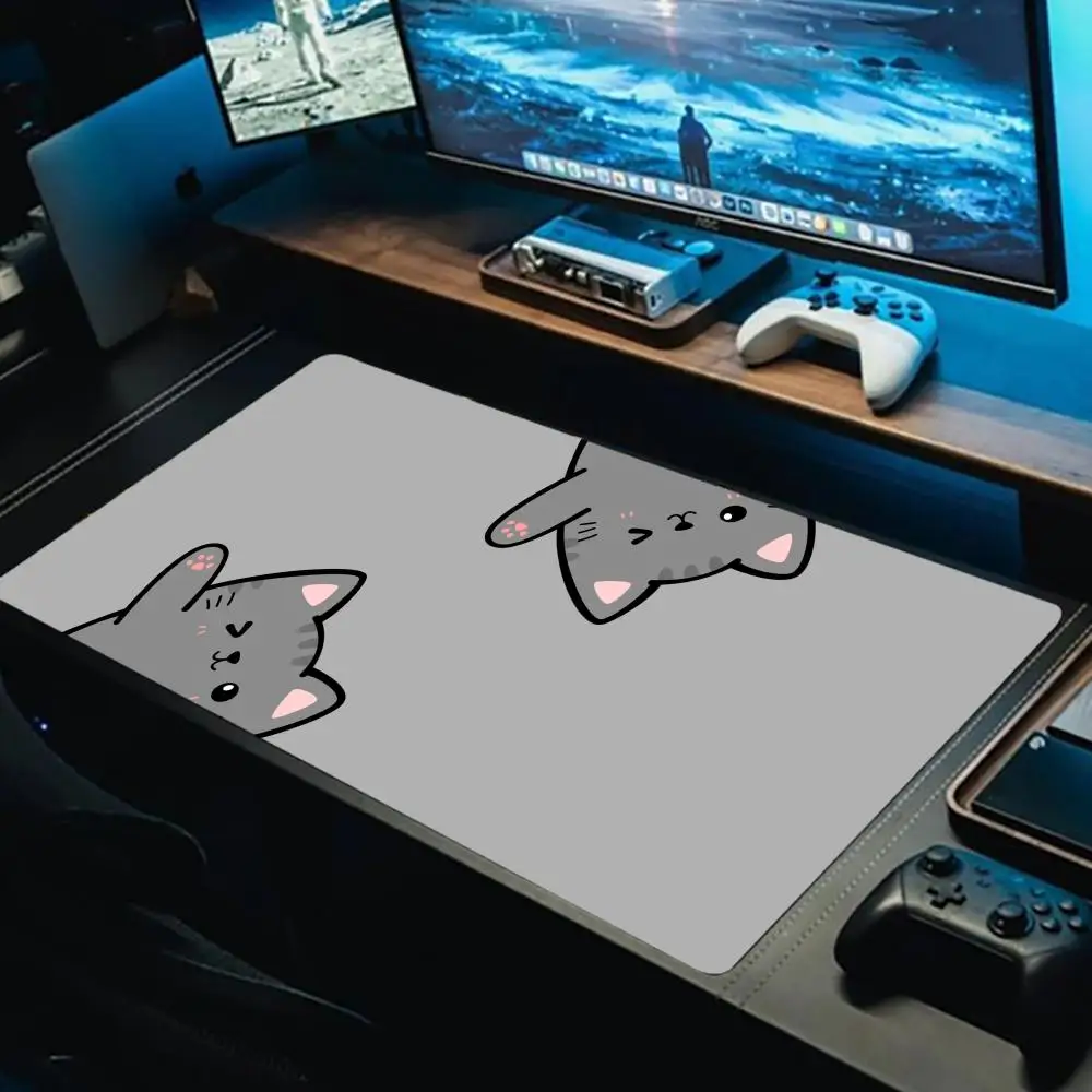 

Anime Cute Cat Mouse Pad Large Computer Office Game Table Mats XXL Rubber Anti-slip Gaming Keyboard XL Mousepads Long Desk Pads