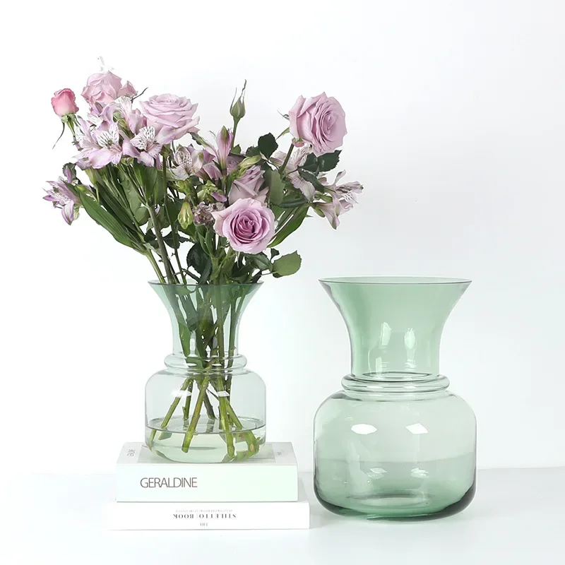 Glass Vase Transparent Hydroponic Dry Flower Bottle Northern Europe Vases Table Living Room Flower