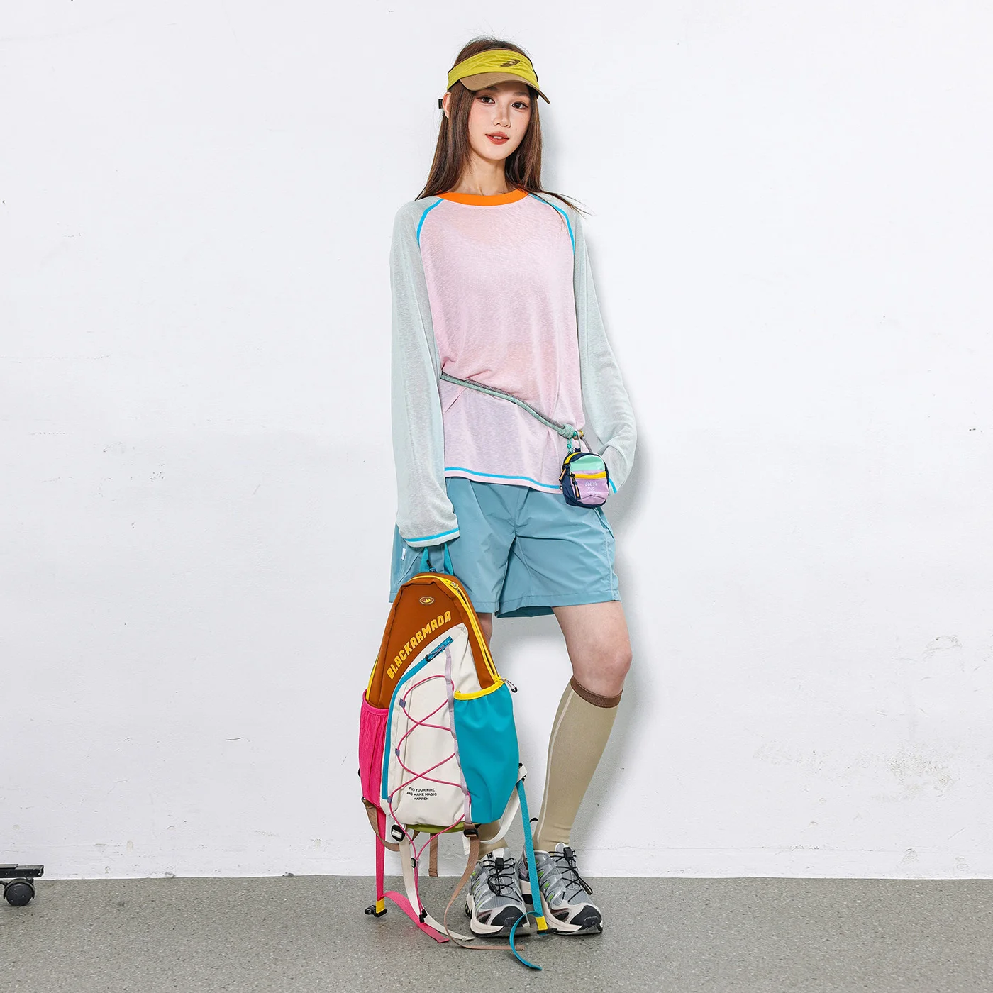 Sweet Girl Sport Fashion Streetwear Y2k Lightweight T Shirt Women Outdoor Loose Casual Translucent Long Sleeve T-shirt Tops