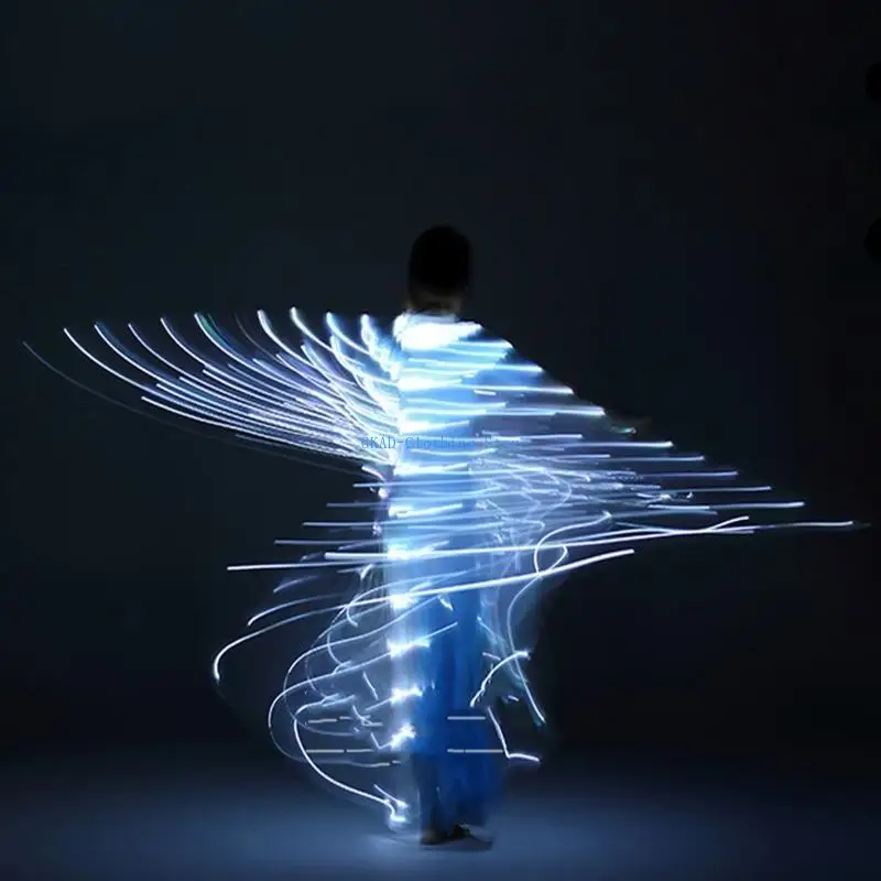 

N0PE Children Halloween Costumes Luminous Wings Witch Cloak Cape Robe Cosplay Props