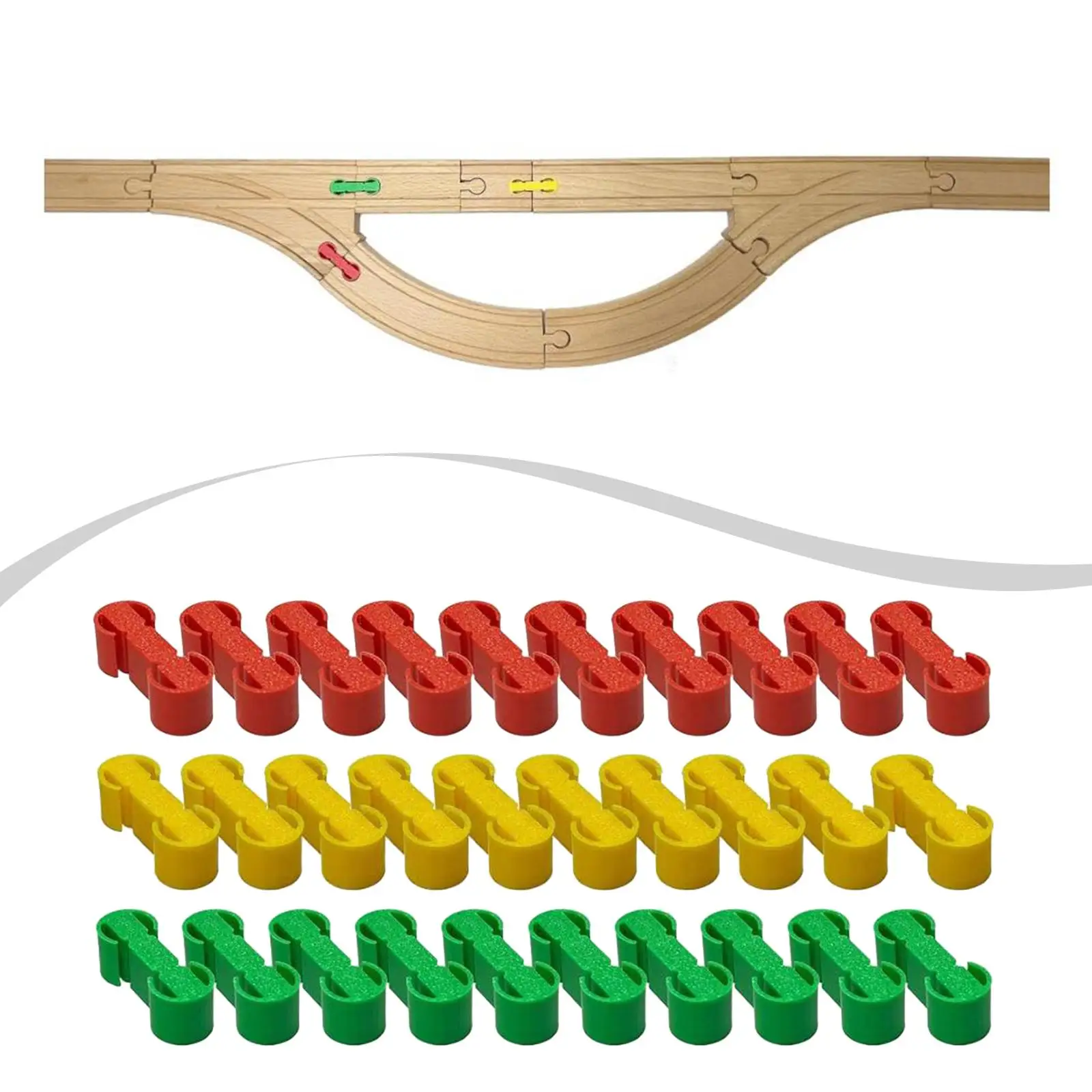 

30 штук соединителей для железнодорожных путей, адаптеры для конструкторов-железных дорог для мальчиков, дошкольников и детского сада