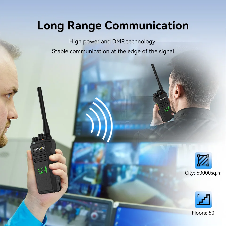 Retevis NR30D 10W Walkie Talkie Communication Radios Long Range Walkie-talkie Professional Communicator Two-way Radio Long Reach