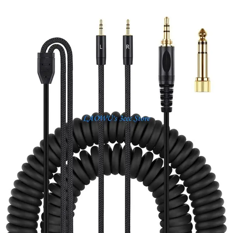 

Y8AD Double 3.5mm Connector Headset Cable with Elasticity for DENON AH-D7100 7200 D600 Secure Fit and Crystal-Clear Sound