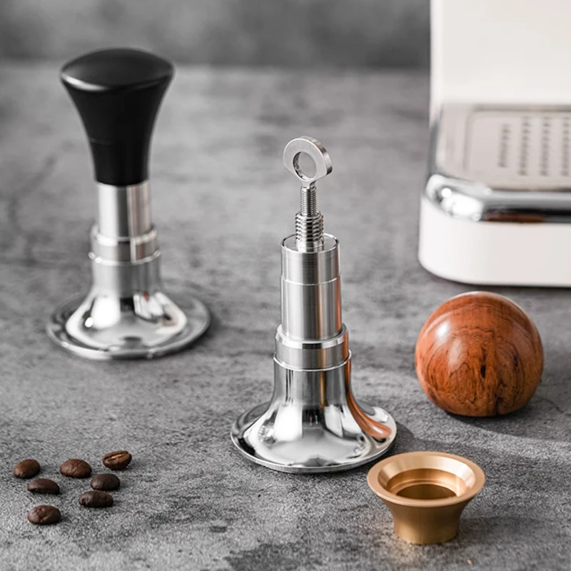 51/53.35/58.5MM Coffee Impact Tamper Constant The Force Tamper with Calibrated Spring Loaded Variable Pressure Coffee Hammer