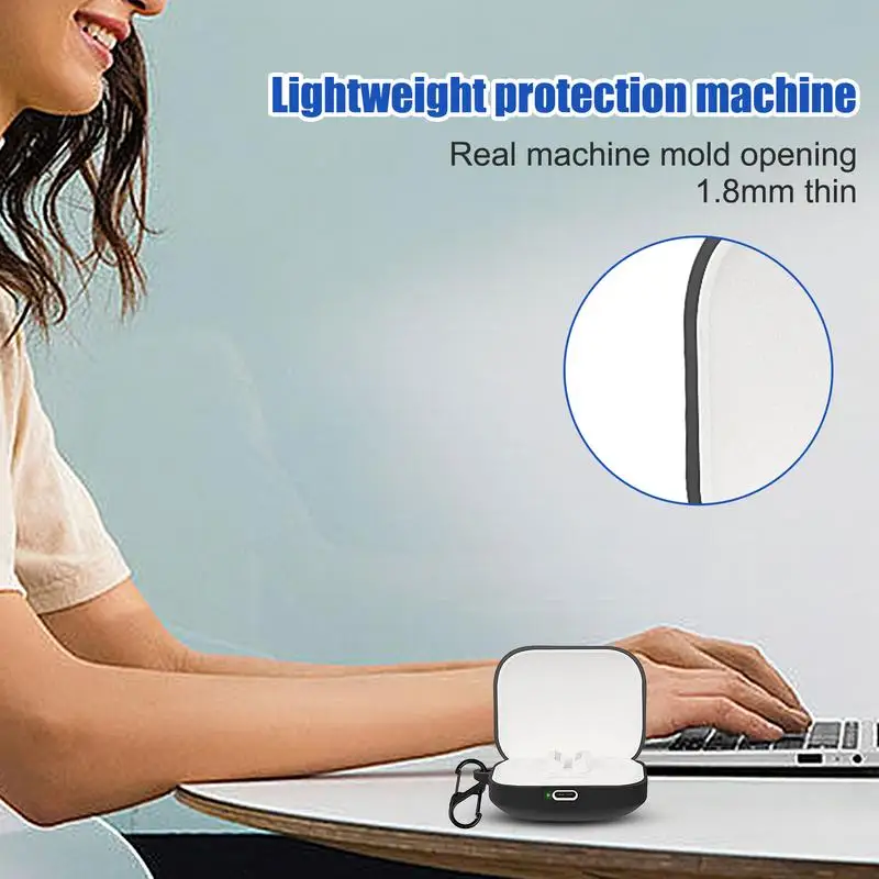 Silicone Case For Redmi Buds 5 Protective Earphone Cover Anti-drop Headset Sleeve With Carabiner For Blue Tooth Earphones