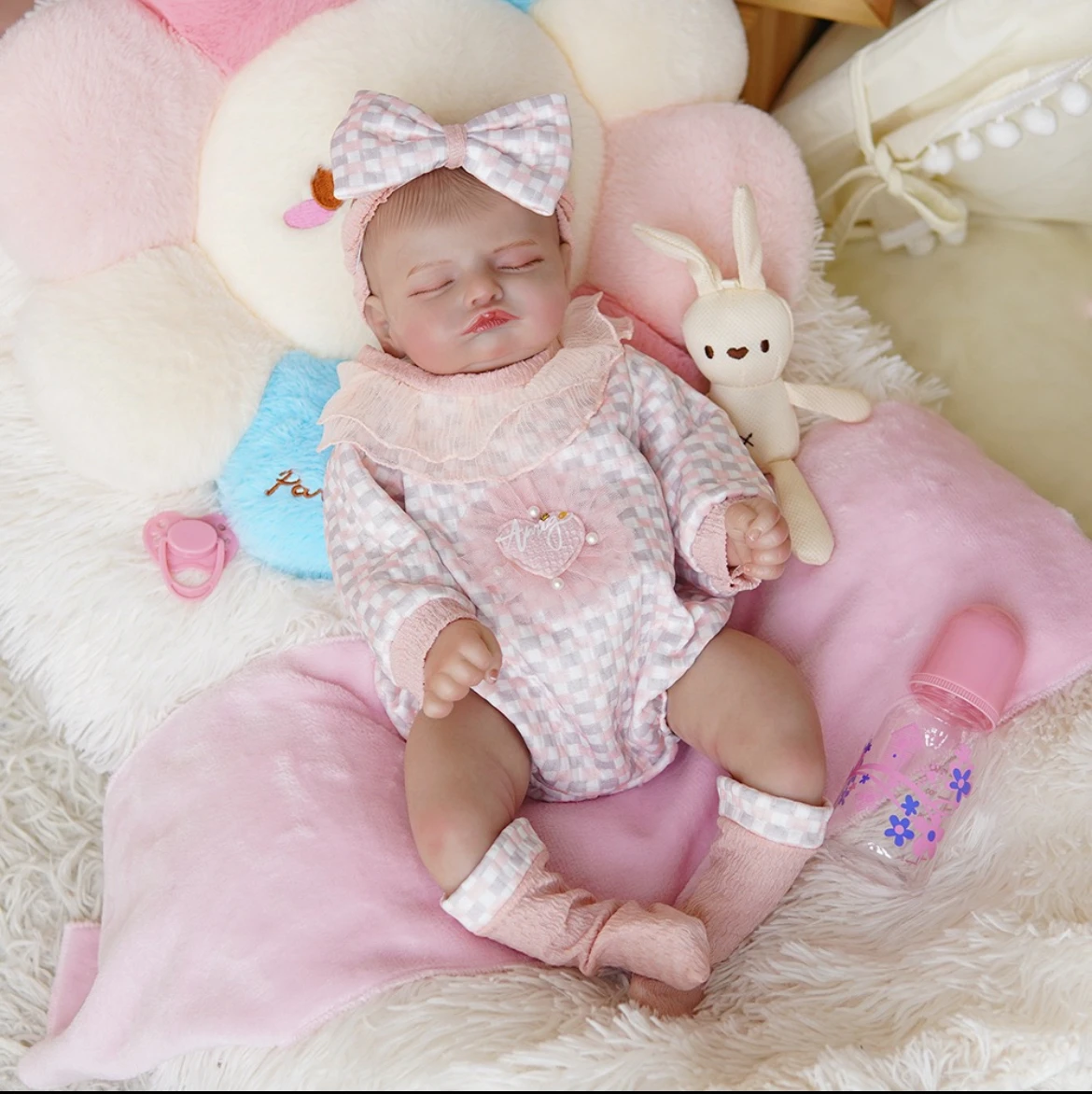 

18 inch Rosalie Lifelike Reborn Baby Doll – Handmade Realistic Newborn with 3D Skin & Visible Veins Birthday Gift for Children