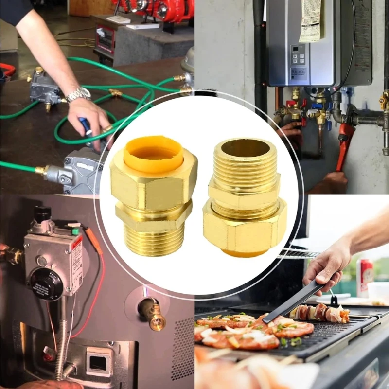2PCS 3/4インチブラスアダプタークイック接続43mm用のガスファイアピットウォーターヒーターM4yd