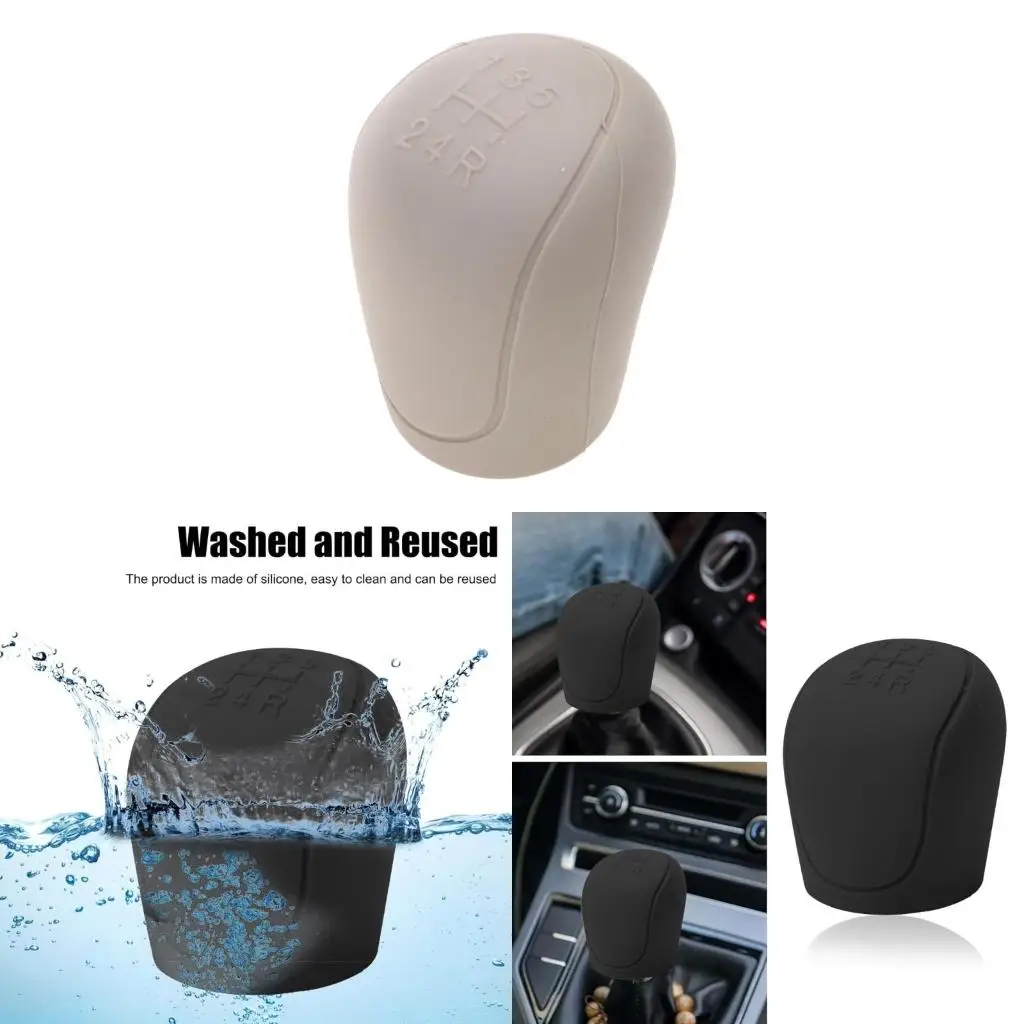 5-Speed Car Gear Shifter Cover, Gear Knob Cover Universal Silicone Cover