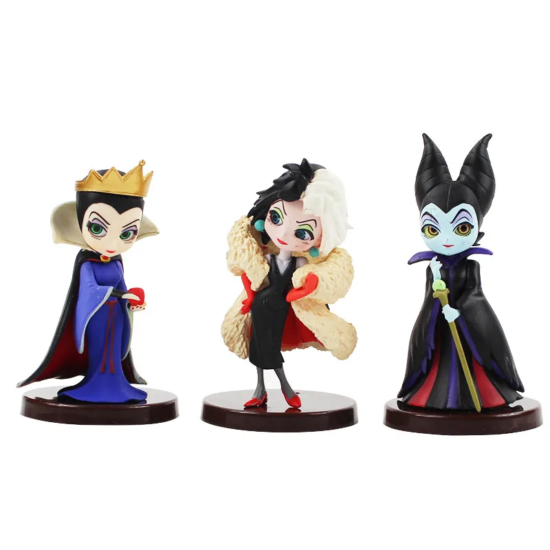 

Q Version Series 3 Pcs Action Figure Villain Queen Bad Queen Kurila Ursula Black Witch Model Ornaments Children's Gifts Doll