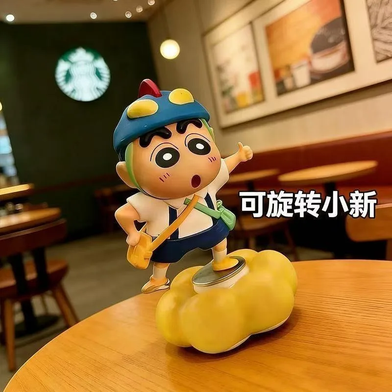 Niedlicher Crayon Shin-chan Neues Dekoratives Spielzeug Cartoon Rotierendes Auto-Ornament Heim-Desktop-Dekoration Drehbares Ornament – Detail 3