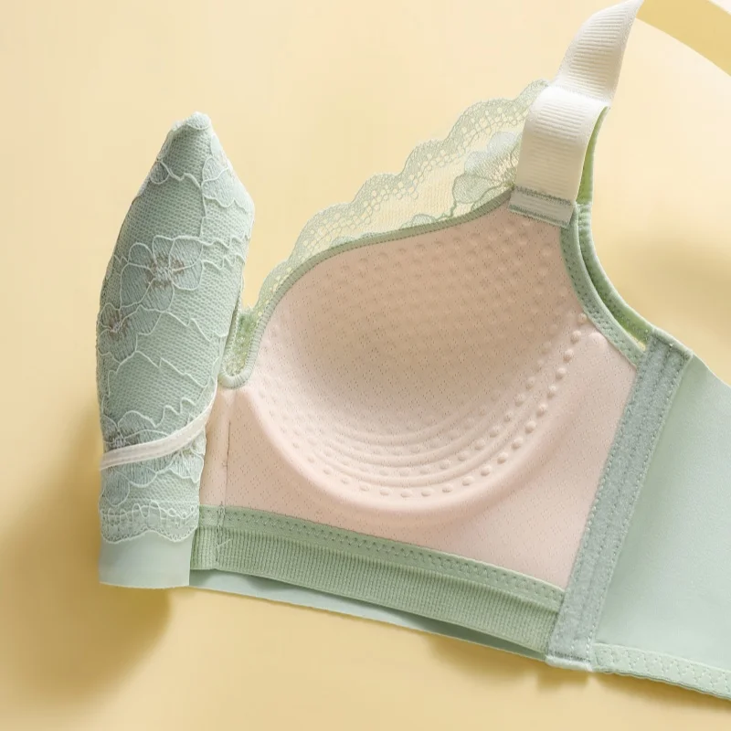Womens Lace Bras Ultra-Thin Perspective Bralette Bra Sexy Lingerie Tops Plus Size Cup Mom\'s underwear