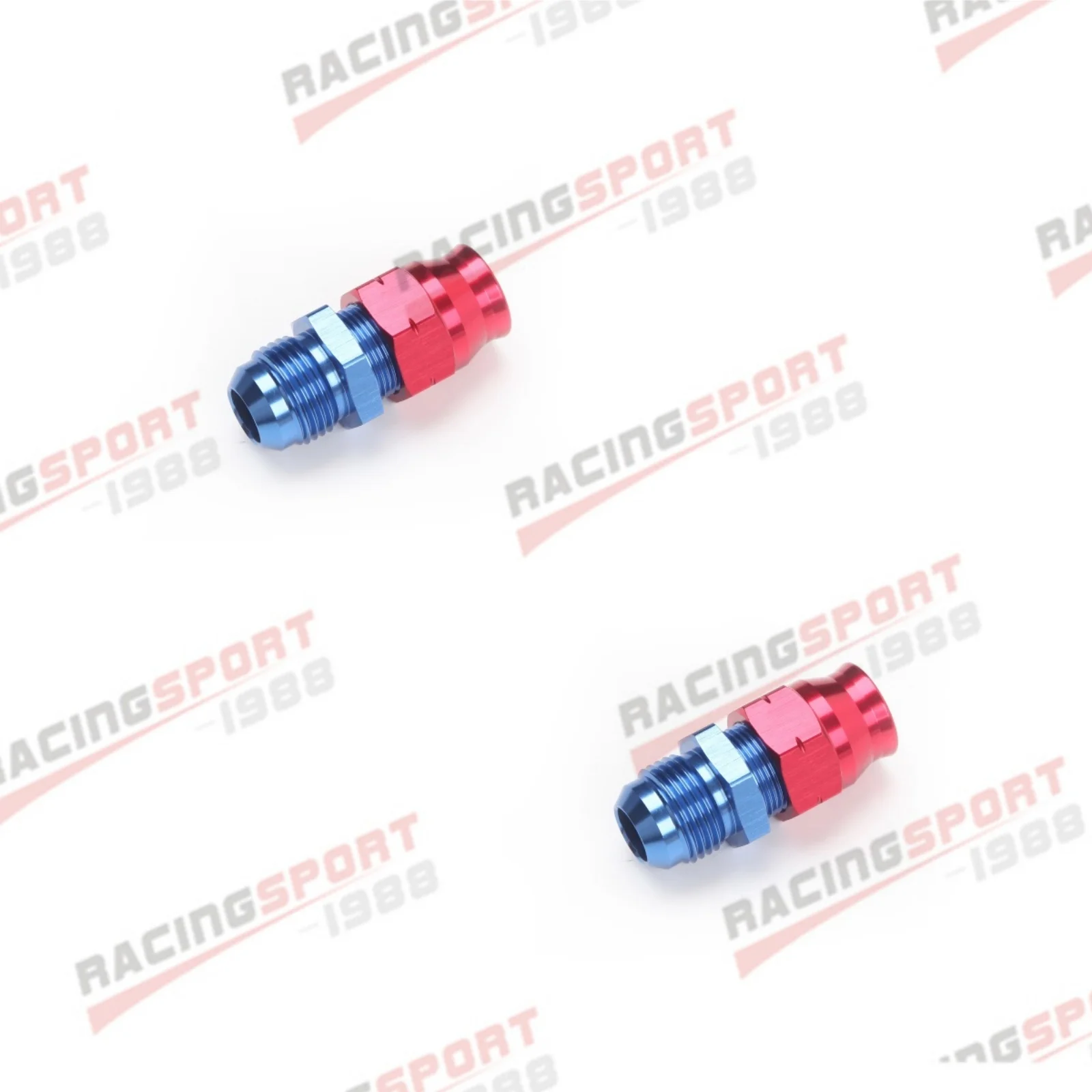 

2PCS 10AN AN10 Male To 5/8" Hard Tube Aluminum Straight Fitting Red/Blue
