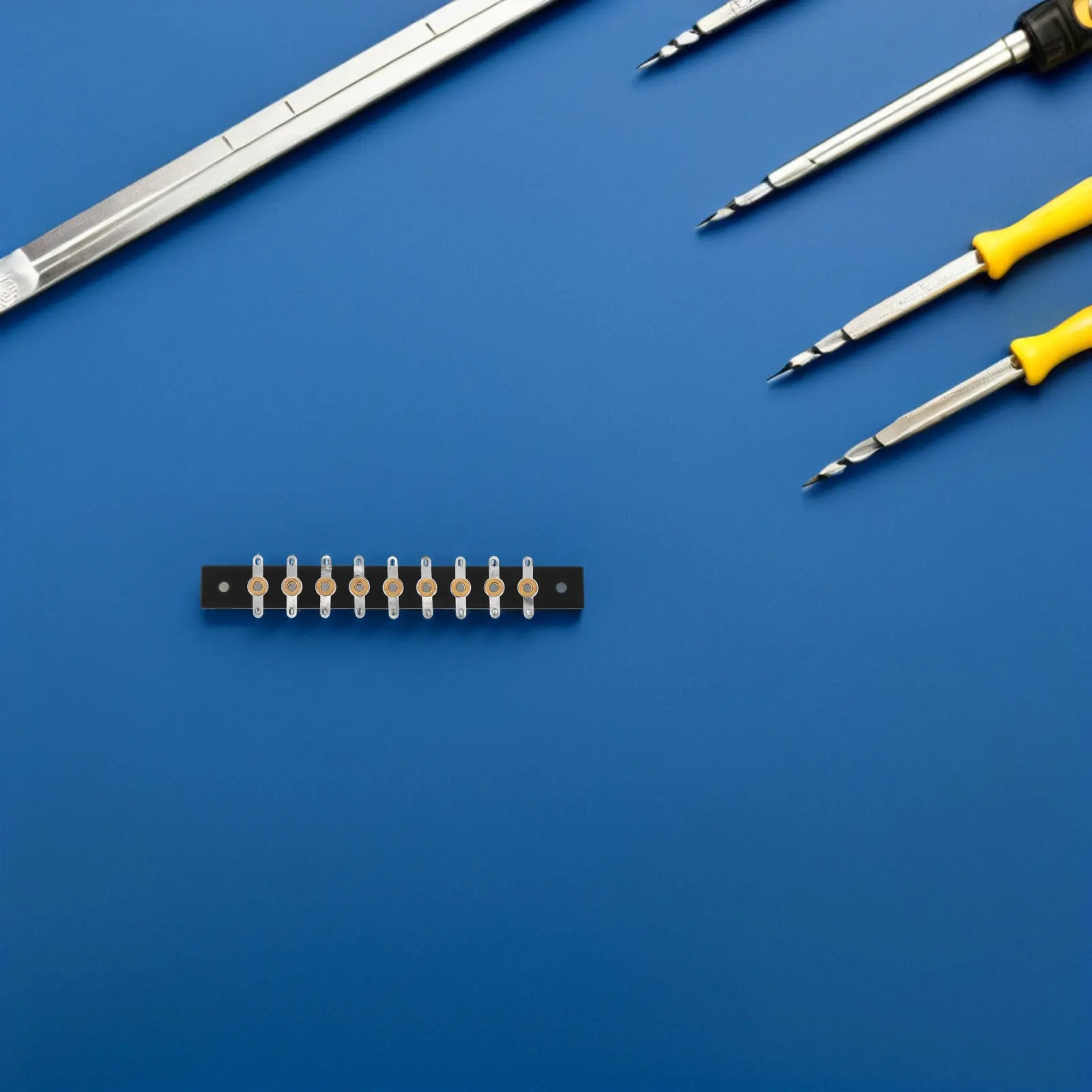 9 Position Terminal Block Horizontal Audio Amplifier Terminal Strip Heat Resistant Copper Spring Connector Strip for Hifi Tube