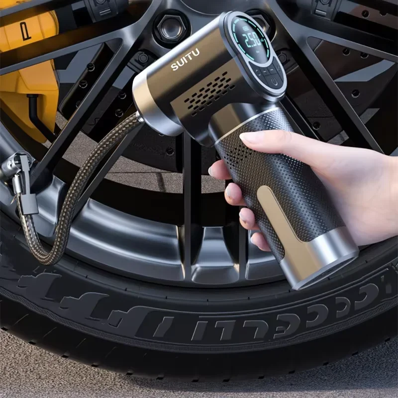 Portable Air Compressor Electric Inflation Air Pump, Wireless Car Tire Pump, Lithium Ion Battery, for Car Motorcycle Bike Balls