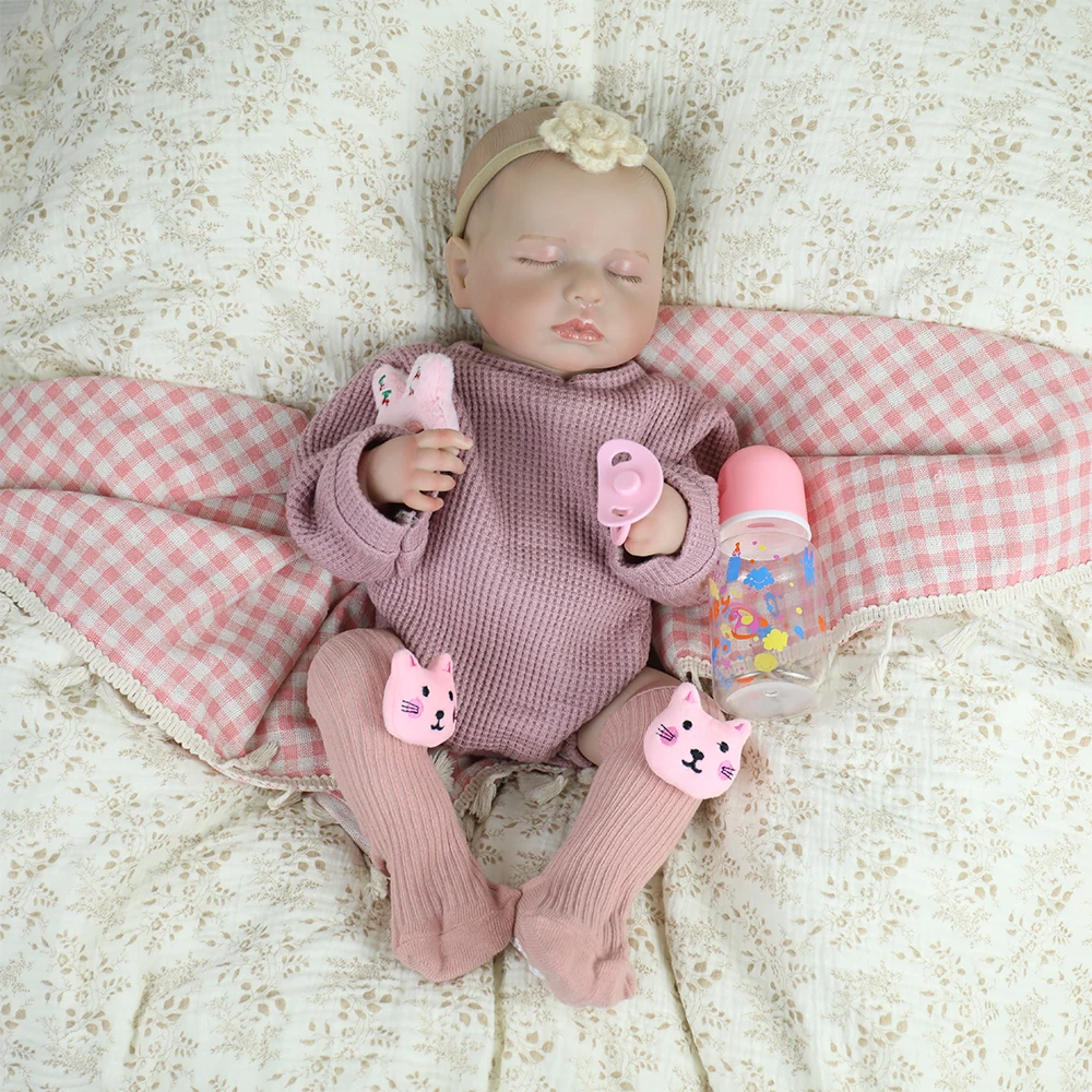 18 polegada loulou corpo inteiro macio vinil menina artesanal 3d pele pintada cabelo realista bebe reborn boneca brinquedo realista boneca brinquedo presente