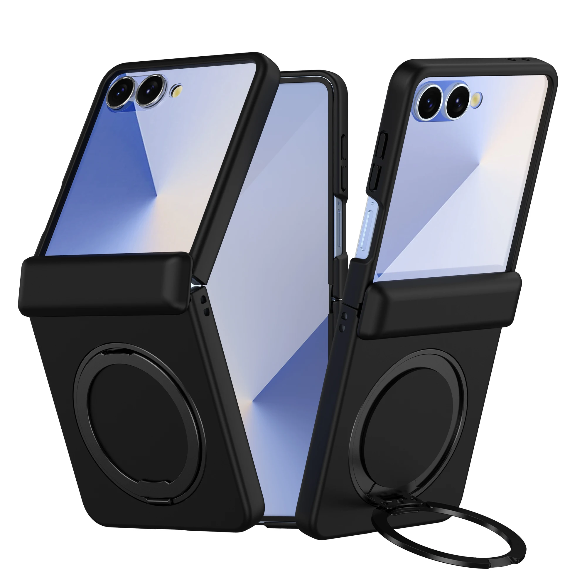 

Magnetic 360 Rotating Bracket Phone Case for Samsung Galaxy Z Flip 7 6 5 4 3 Flip7 Flip6 Skin Feel TPU Hinge Protective Cover