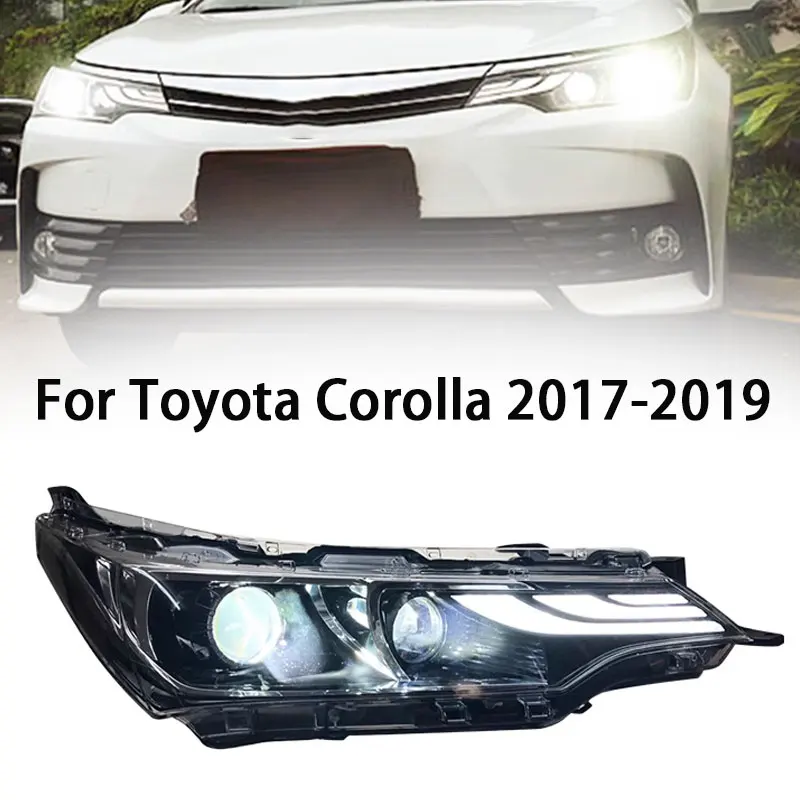 

LED Headlight For Toyota Corolla LED Headlight 2017-2019 Headlights Corolla Altis DRL Turn Signal High Beam Angel Eye Project