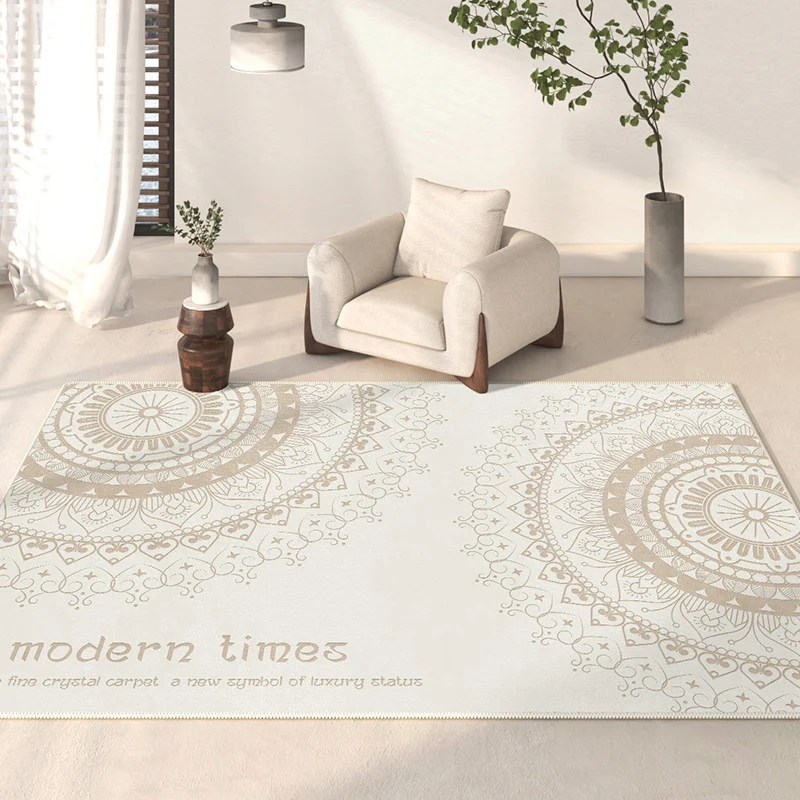 Nordic Thickened Carpet for Living Room, Sofa, Coffee Table, Milk White Line Carpets, Bedside Cloakroom, Dresser, Nordic Rugs