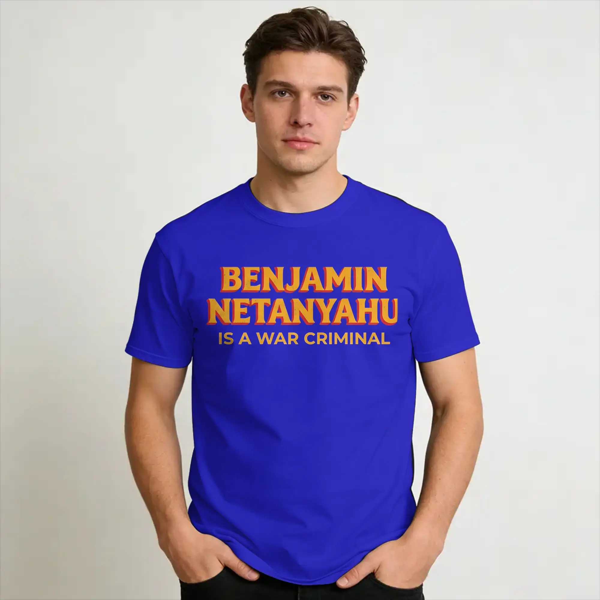 Mens Womens BYE-BYE BIBI Benjamin Netanyahu Leaves Office  T Shirt Pure Cotton New Arrival Tee Shirts  Clothing Outfits