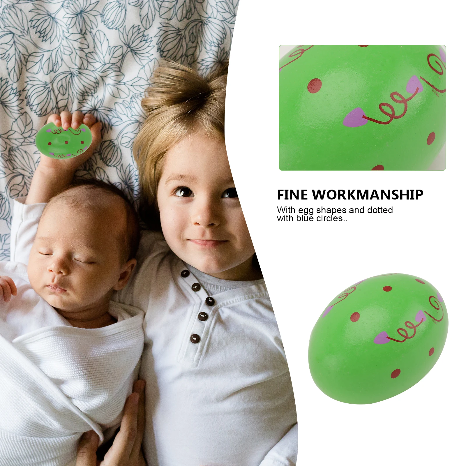 4 Stück Holzsandspielzeug Baby Shaker Percussion Spielzeug Zufällige Farbe 7x4 5cm Pädagogische Freude