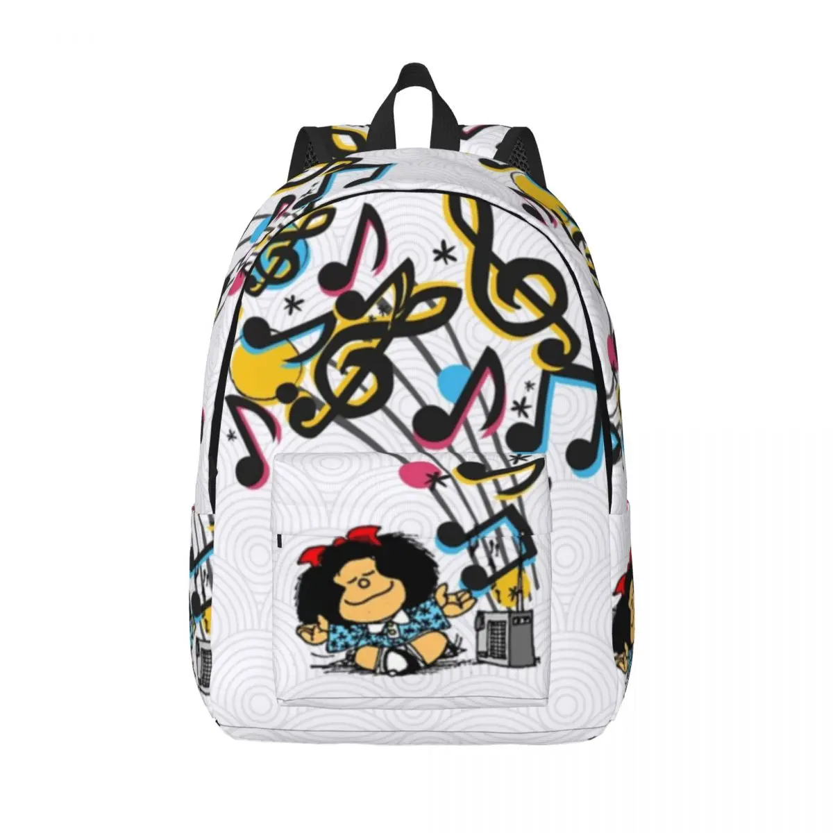 Mafalda Music Vintage Backpack for Boy Girl Kids Student School Book Bags Daypack Preschool Kindergarten Bag Outdoor