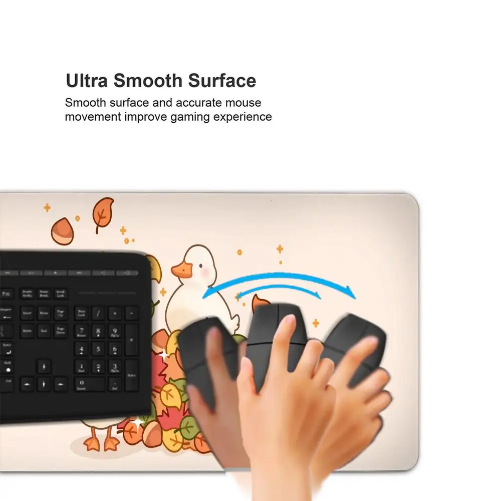 Kawaii Anime Ente Illustration Gaming Mauspad großes Mauspad Laptop süßes und minimalistisches Schreibtischunterlage im Elementstil Gamer Pad